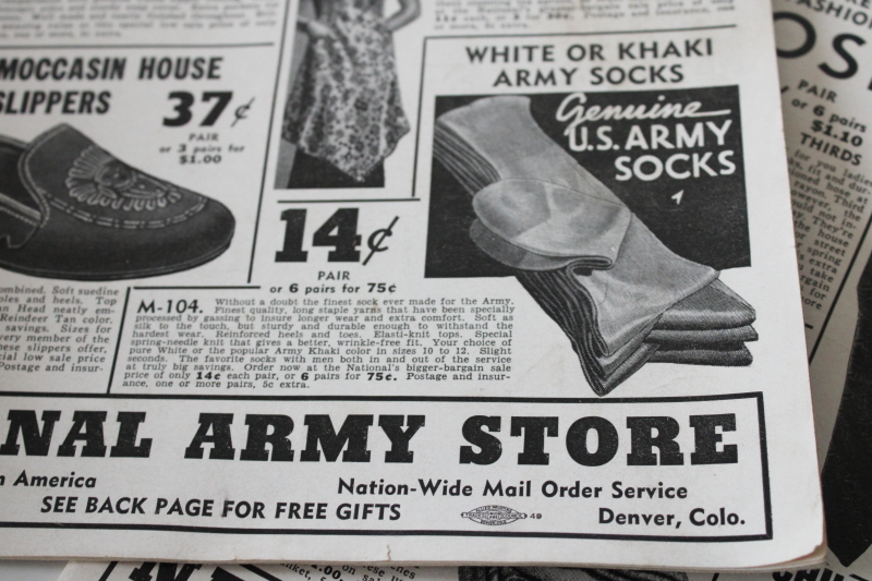 photo of original vintage US military surplus catalogs, National Army Store 1940s WWII surplus crazy low prices!  #5